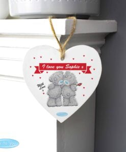 Personalised Me to You Couple Wooden Heart Decoration