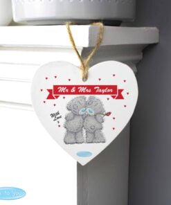 Personalised Me to You Couple Wooden Heart Decoration