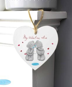 Personalised Me to You Couples Wooden Heart Decoration