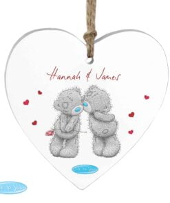 Personalised Me to You Couples Wooden Heart Decoration