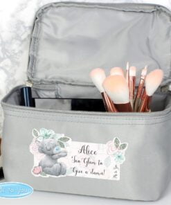 Personalised Me to You Floral Grey Vanity Bag