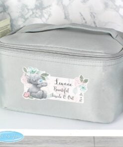 Personalised Me to You Floral Grey Vanity Bag