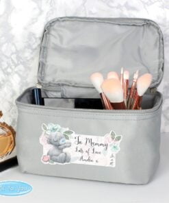 Personalised Me to You Floral Grey Vanity Bag