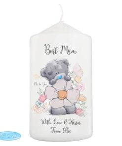 Personalised Me to You Floral Pillar Candle