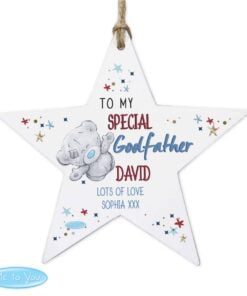 Personalised Me to You Godfather Wooden Star Decoration