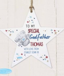 Personalised Me to You Godfather Wooden Star Decoration