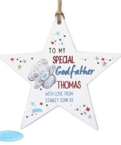 Personalised Me to You Godfather Wooden Star Decoration