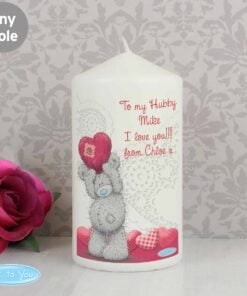 Personalised Me To You Heart Pillar Candle