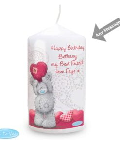 Personalised Me To You Heart Pillar Candle