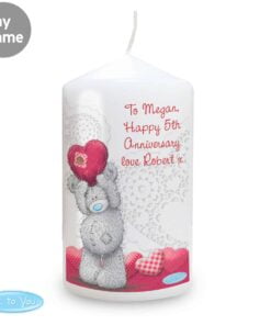 Personalised Me To You Heart Pillar Candle