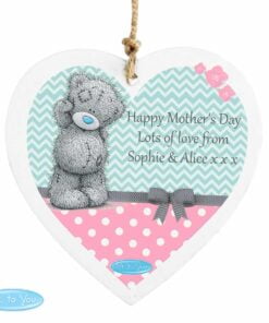Personalised Me To You Pastel Polka Dot for Her Wooden Heart Decoration