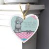 Personalised Me To You Pastel Polka Dot for Her Wooden Heart Decoration