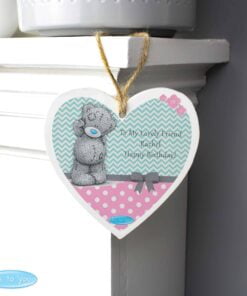 Personalised Me To You Pastel Polka Dot for Her Wooden Heart Decoration