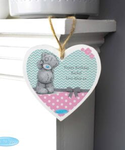 Personalised Me To You Pastel Polka Dot for Her Wooden Heart Decoration
