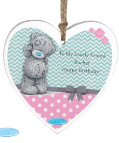 Personalised Me To You Pastel Polka Dot for Her Wooden Heart Decoration