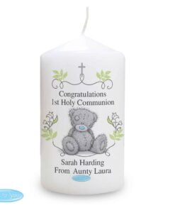 Personalised Me To You Religious Cross Pillar Candle