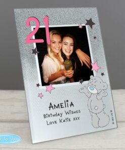 Personalised Me To You Sparkle & Shine 4×4 Glitter Glass Photo Frame