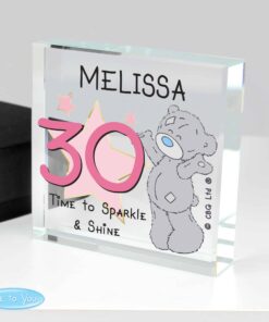 Personalised Me To You Sparkle & Shine Birthday Large Crystal Token