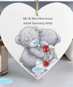 Personalised Me to You Valentine Large Wooden Heart Decoration