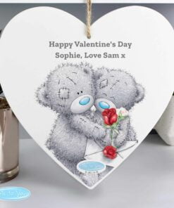 Personalised Me to You Valentine Large Wooden Heart Decoration
