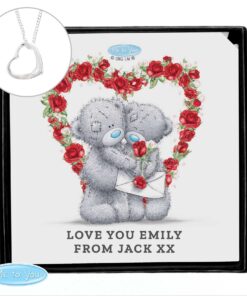 Personalised Me to You Valentine Sentiment Heart Necklace and Box