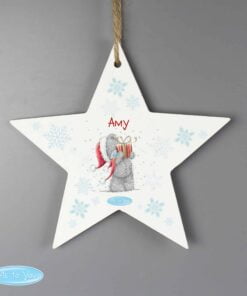 Personalised Me To You Wooden Wooden Star Decoration