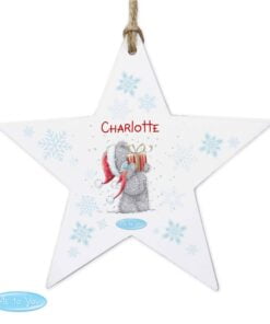 Personalised Me To You Wooden Wooden Star Decoration