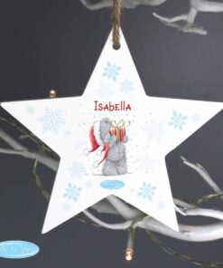 Personalised Me To You Wooden Wooden Star Decoration
