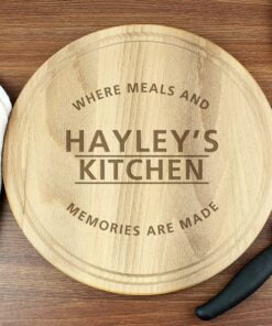 Personalised ‘Meals and Memories’ Round Chopping Board