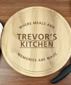 Personalised ‘Meals and Memories’ Round Chopping Board
