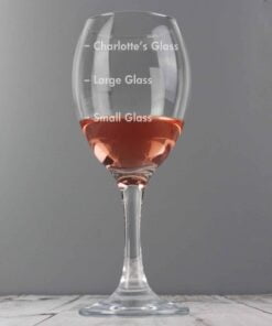 Personalised Measures Wine Glass