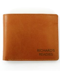 Personalised Message Tan Leather Wallet