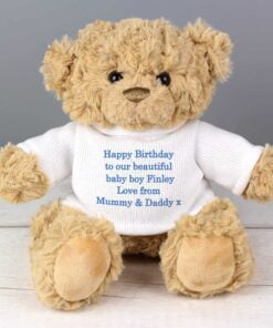 Personalised Message Teddy Bear – Blue