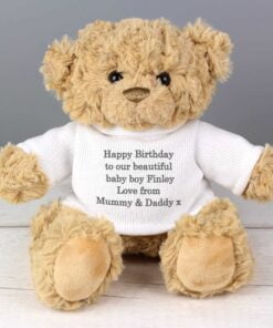 Personalised Message Teddy Bear – Grey