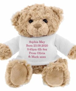 Personalised Message Teddy Bear – Pink