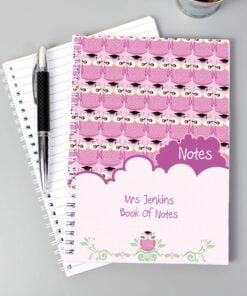Personalised Miss Owl Teacher A5 Notebook