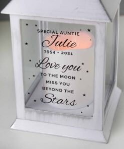 Personalised ‘Miss You Beyond The Stars’ White Lantern