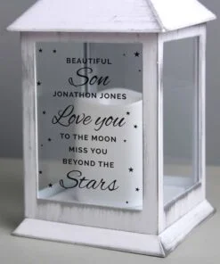 Personalised ‘Miss You Beyond The Stars’ White Lantern