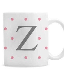 Personalised Monogram Pink Spot Mug