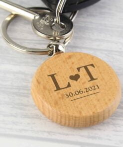 Personalised Monogram Wooden Keyring