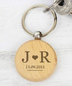 Personalised Monogram Wooden Keyring