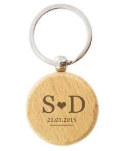 Personalised Monogram Wooden Keyring