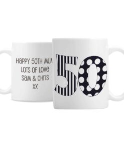 Personalised Monotone Numbers Mug