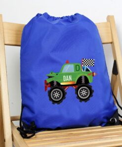 Personalised Monster Truck Blue Kit Bag