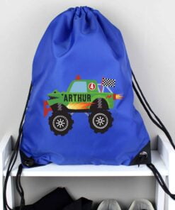 Personalised Monster Truck Blue Kit Bag
