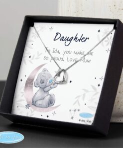 Personalised Moon & Stars Me To You Sentiment Silver Tone Necklace and Box