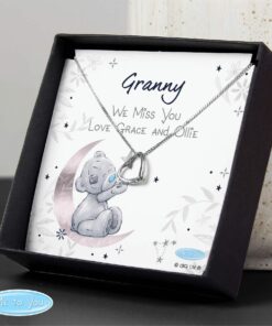 Personalised Moon & Stars Me To You Sentiment Silver Tone Necklace and Box