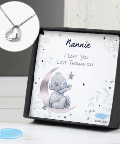 Personalised Moon & Stars Me To You Sentiment Silver Tone Necklace and Box