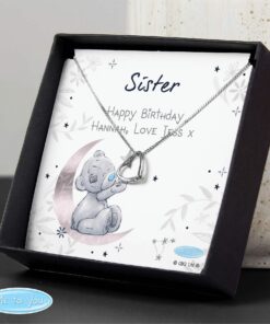 Personalised Moon & Stars Me To You Sentiment Silver Tone Necklace and Box