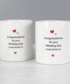 Personalised Mr and Mrs Valentine’s Day Confetti Hearts Mug Set
